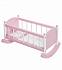Набор кукольной мебели: шкаф и люлька, розовые  - миниатюра №4